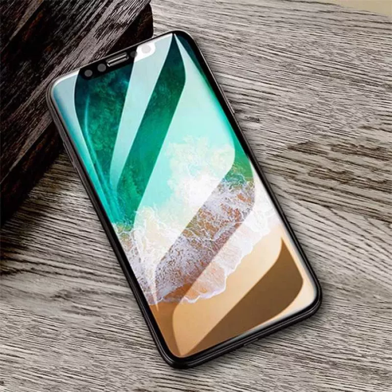 Rūdītā stikla ekrāna aizsargs Devia Van Entire View iPhone XR — Pretatspīduma, melns