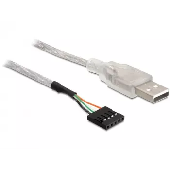 USB 2.0-A vīriešu uz kontaktu spraudņa kabelis DeLOCK 83078 sudraba krāsā