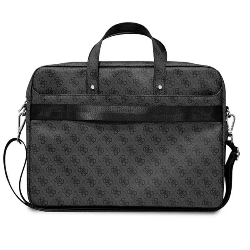 Portatīvā datora soma GUESS GUCB15P4TK 16 collu melna Saffiano ar 4G Triangle Logo