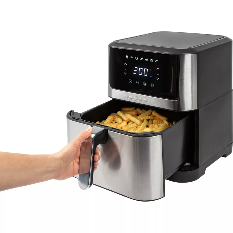 ProfiCook PC-FR 1269 H fritētājs Single 8 L stāvētājs 1800 W karstā gaisa fritētājs Melns, nerūsējošais tērauds