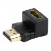 HDMI savienotāju adapteris GEMBIRD A-HDMI90-FML, HDMI uz HDMI, taisnleņķa 90° adapteris, melns