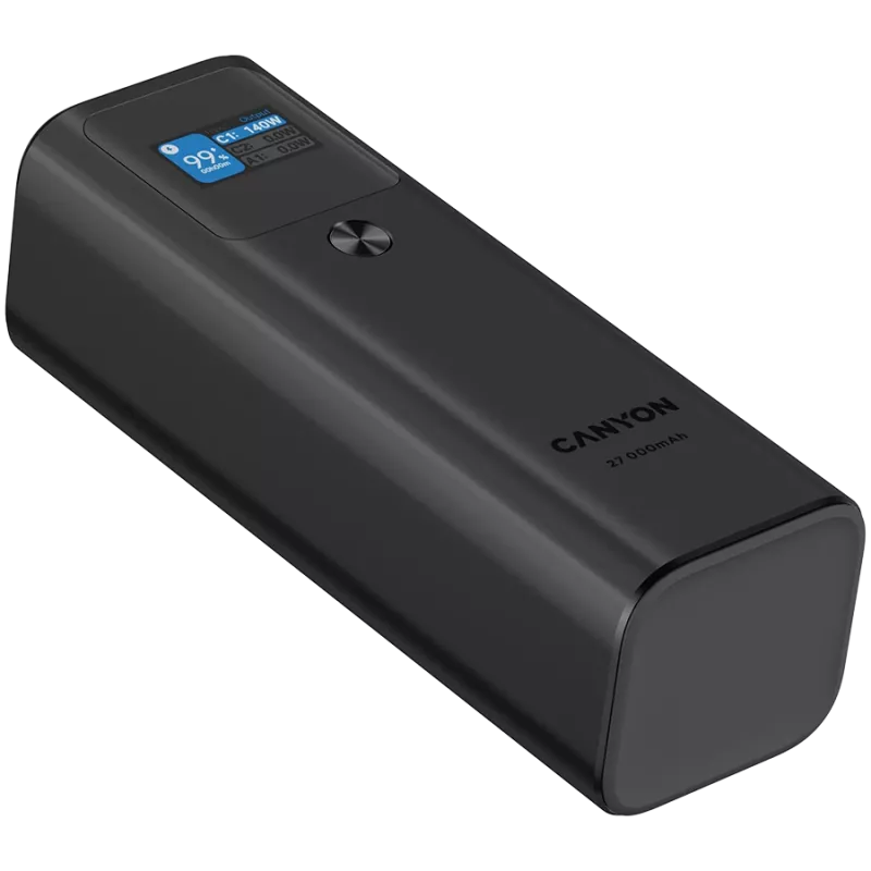 Canyon PB-2010 - Powerbank - Li-Pol - 27.000 mAh - Digitālais displejs - 2xUSB-C + 1xUSB-A - Jauda
