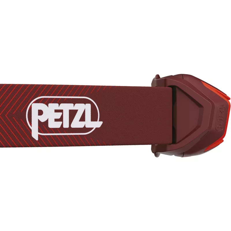 Galvas lukturītis Petzl Actik Core — LED, 100 lm, iebūvēts 1250 mAh USB uzlādējams akumulators, IPX4, sarkans