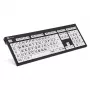 tastatūra Logickeyboard XL Print Universal USB QWERTZ German Melns balta