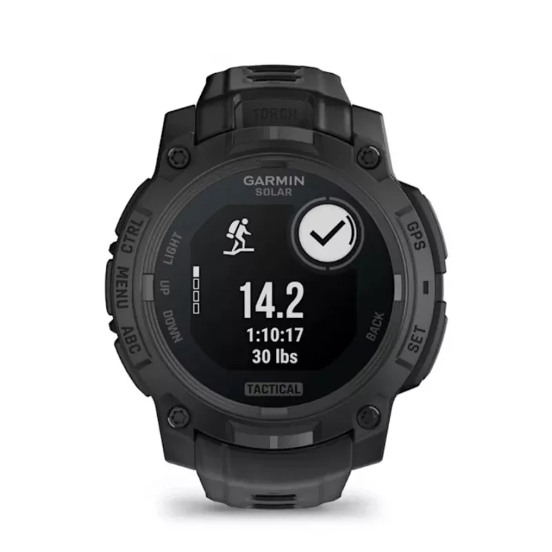 Smartwatch GARMIN Instinct 3 45mm Solar Tactical Edition Melns — 45mm, saules uzlāde, GPS, sirdsdarbības monitors