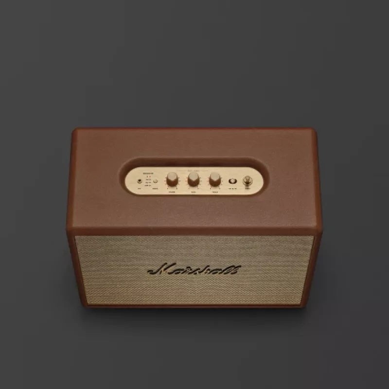 Bezvadu skaļrunis MARSHALL Woburn III Brown — multiroom, Bluetooth, Wi‑Fi, analogās ieejas