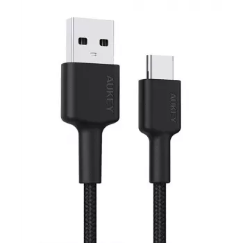 USB-C uz USB-A kabelis Aukey CB-CA2, neilona pinums, ātrā uzlāde 3A, 1 m