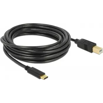 USB kabelis DeLOCK 83667 USB 2.0 4 m USB C USB B Melns