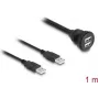 DeLOCK USB 2.0 kabelis 2 x USB Type-A vīr. uz 2 x USB Type-A siev. 1 m melns