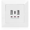 DIGITUS DA-70618 - USB izvade - USB, USB Type C - 2 USB porti, 1 USB-C ligzda - 3,1 A - RAL 9003, signālbaltā krāsā