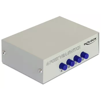 DeLock Switch VGA 4 portu manuāls divvirzienu - ekrāna slēdzis - 4 x VGA - galddatoram (87635)
