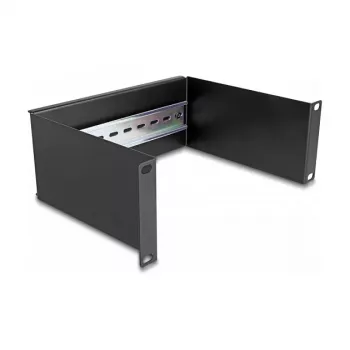 Plaukta sliede DeLOCK 10 collu DIN sliedes panelis 2U melns metāls 180mm