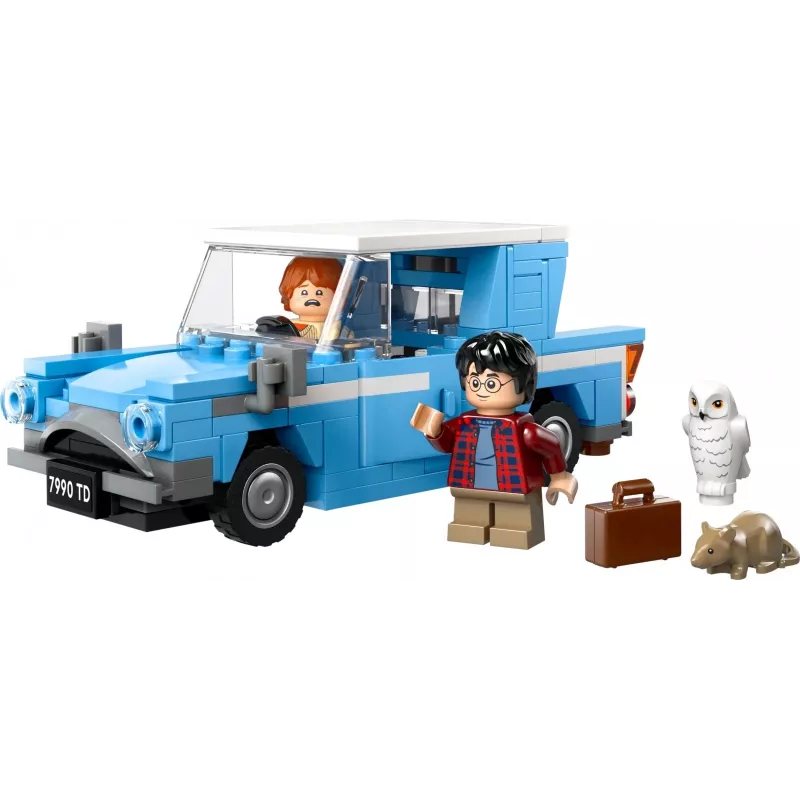 LEGO Harry Potter Lidojošais Ford Anglia auto rotaļlieta bērniem no 7 gadu vecuma, zēniem un meitenēm, būvējams modelis ar Ronu Vīzliju minifigūru un Hedvigu