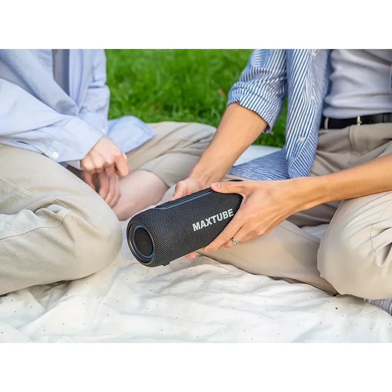 Skaļruņi TRACER MaxTube 20W TWS Bluetooth, melns — pārnēsājama bezvadu audio, stereo skaņa