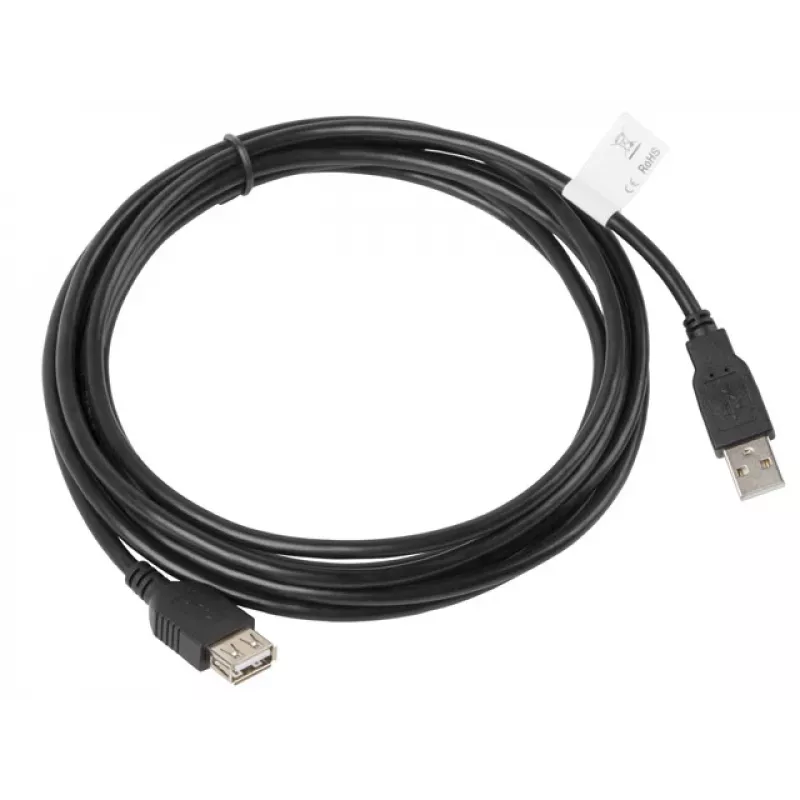 USB kabelis Lanberg CA-USBE-10CC-0030-BK 3m USB 2.0 Melns
