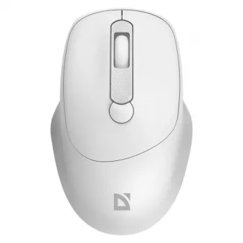 Bezvadu pele DEFENDER 52297 Silent Click — piemērota abām rokām, 2,4 GHz nano USB, 1600 DPI, balta