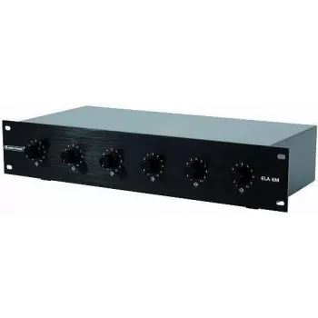 Omnitronic audio zonu līmeņa kontrolleris ELA 6M-Zonen LS-Regler 5W melns — 6 zonu, 5 W izeja