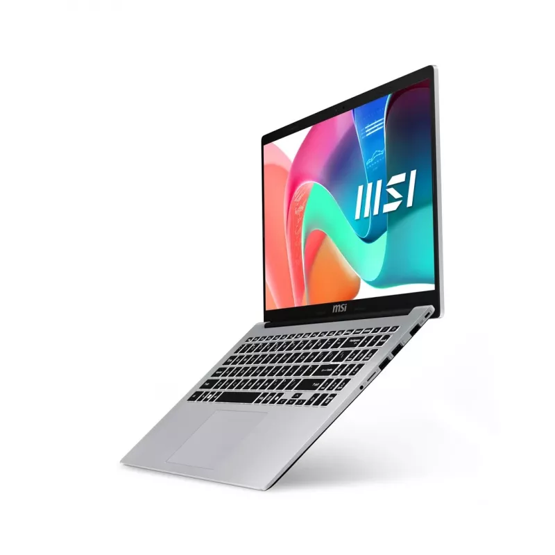 MSI Modern 15 F13MG-088PL Intel® Core™ i7 i7-1355U klēpjdators 39,6 cm (15,6 inch) Full HD 16 GB DDR4-SDRAM 512 GB SSD Wi-Fi 6E (802.11ax) Windows 11 Pro sudraba krāsā
