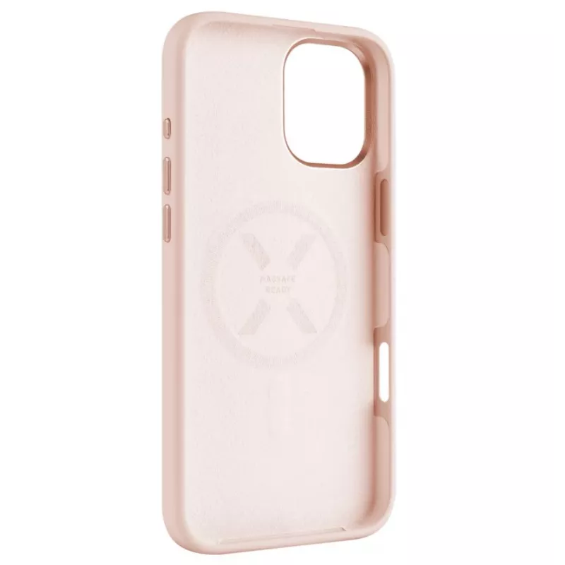 Fiksēts MagFlow | Aizmugurējais vāciņš | Apple | iPhone 16 Plus | Šķidrais silikons | Rozā