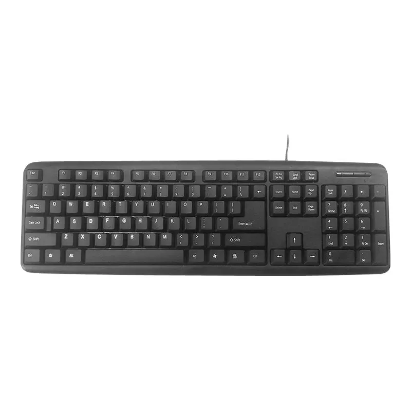 Tastatūra Gembird KB-U-103-RU Office USB QWERTY angļu krievu melna