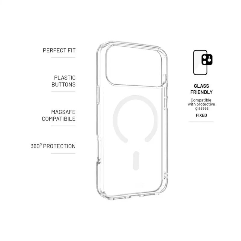 Rūdīta stikla ekrāna aizsargs FIXED MagPure Apple iPhone 17 Pro Max — dzidrs, precīzs piegulums, saglabā skārienjutību