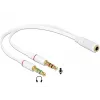 Audio kabelis DeLOCK 65585 0,2 m 2 x 3,5 mm vīrišķais uz 3,5 mm sievišķais balts