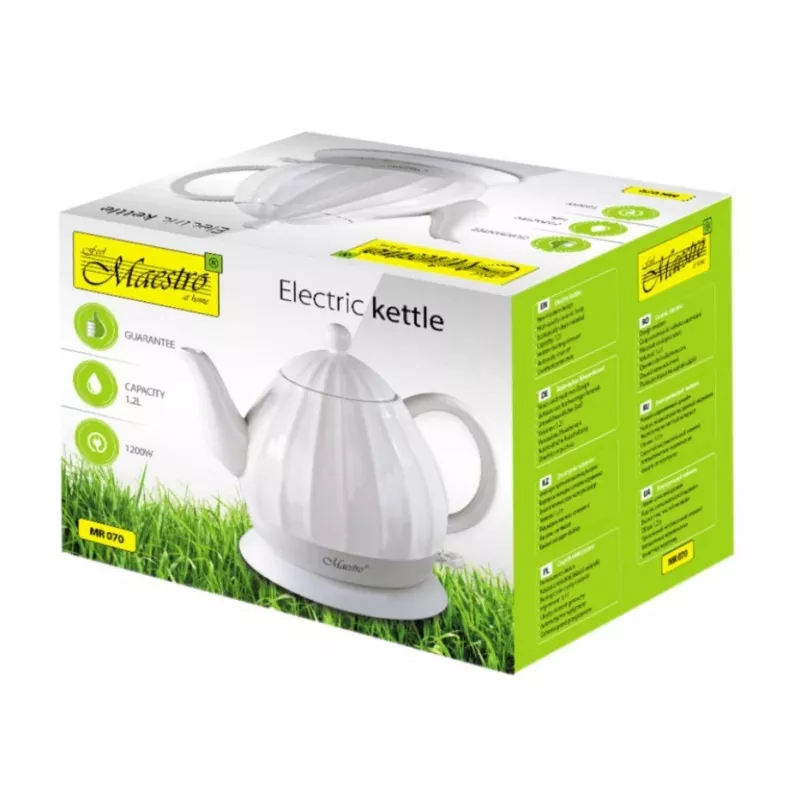 Feel-Maestro MR070 elektriskā tējkanna 1,2 L 1200 W Balta