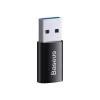 Adapter Baseus Ingenuity USB Type-A (sievietes) uz USB Type-C (vīriešu) 10 Gbit/s, melns, 14×22×8 mm