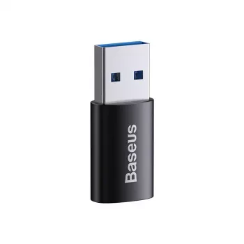 Adapter Baseus Ingenuity USB Type-A (sievietes) uz USB Type-C (vīriešu) 10 Gbit/s, melns, 14×22×8 mm