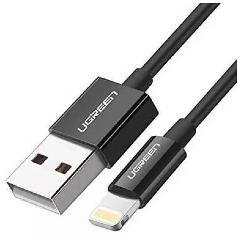 Ugreen 80822 US155 mobilā tālruņa kabelis Melns 1 m USB A Lightning