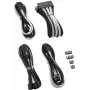 Kabeļu pagarinātāju komplekts CableMod PRO ModMesh CM-PCAB-16P3KIT-NKKW-3PK-R — 3 gab. melns/balti pīts PCIe/ATX kabeļu pagarinātāju iepakojums