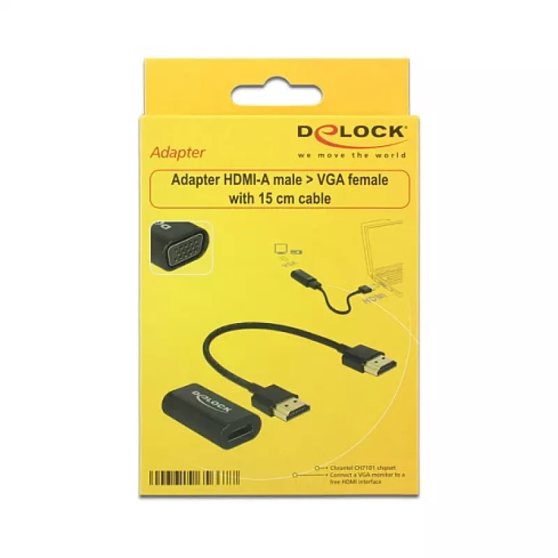 kabelis HDMI/VGA DeLOCK 65667 0.15m