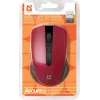 Bezvadu optiskā pele DEFENDER MM-935 RF — piemērota abām rokām, 1600 DPI, sarkana, RF USB uztvērējs, AAA baterijas