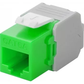 Wentronic Goobay CAT 6a KeyStone RJ45 Jack, neekranēts, 500 MHz, zaļi balts (90687)
