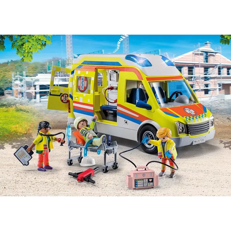 Playmobil 71202 City Life ātrā palīdzība ar gaismām un skaņu rotaļu komplekts, piemērots vecumam 4+ atsevišķi