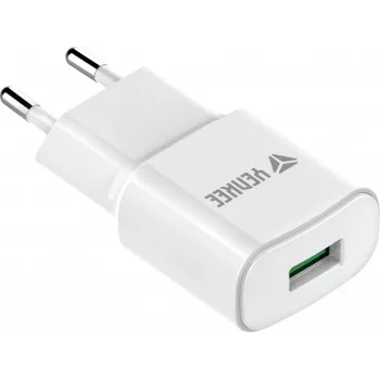 USB sienas lādētājs YENKEE YAC 2023WH 18W 3A Quick Charge 3.0