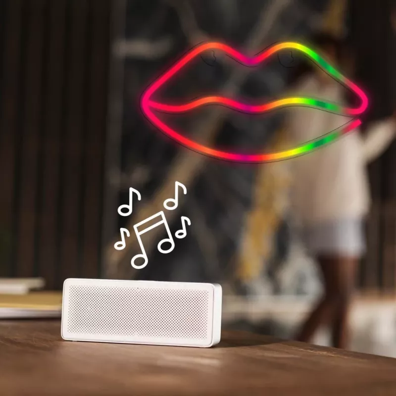 Neona gaismas MANTA SNL61RGB LIPS RGB krāsu mainoša dekoratīvā zīme, modelis SNL61RGB