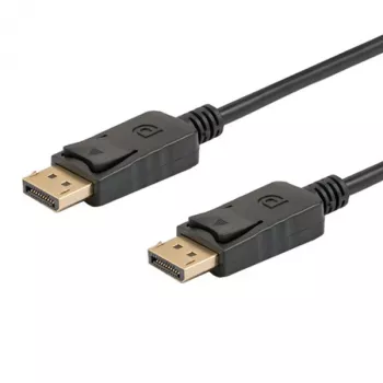 DisplayPort kabelis SAVIO CL-136, DisplayPort vīr.–vīr., 2 m, DP 1.2, zelta kontakti, melns