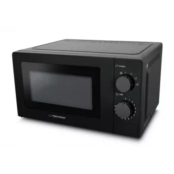 Solo mikroviļņu krāsns ESPERANZA ESTOFADO — 20 L, 700 W, 5 jaudas līmeņi, 24,5 cm grozāmais šķīvis, melna