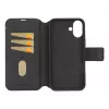 Ādas maciņš iPhone 16, melns