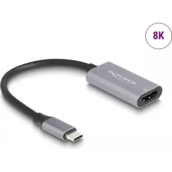 DeLOCK USB grafikas adapteris 7680 x 4320 pikseļi Melns Pelēks