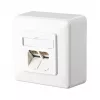 METZ CONNECT BTR IT CONNECT E-DAT C6 8/8(8) AP Cat.6 - Sienas kārba - RJ-45 X 2 - Tīri balta, RAL 9010 - 2 porti (1307380002-I)
