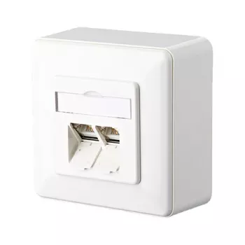 METZ CONNECT BTR IT CONNECT E-DAT C6 8/8(8) AP Cat.6 - Sienas kārba - RJ-45 X 2 - Tīri balta, RAL 9010 - 2 porti (1307380002-I)