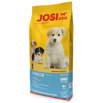 Sausā suņu barība JOSERA JosiDog Junior — 15 kg, vista, 25% olbaltumvielu, 13% tauku, junior suņiem, locītavu un gremošanas atbalstam