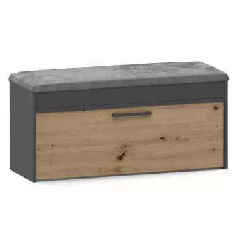 Slēgta apavu skapīša sistēma Top e Shop PARMA — antracīta un ozola, skaidu plātne, 1000×490×350 mm