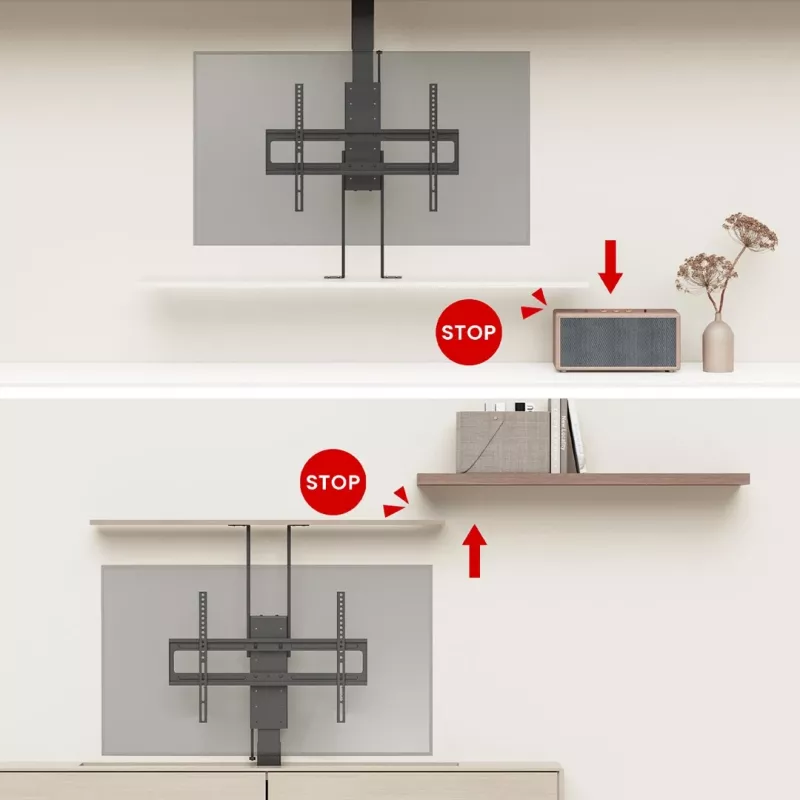 Maclean elektriskais griestu/grīdas stiprinājums, izbīdāms, 43''-88'', VESA 600x400, maks. 60kg, 100-240V AC, 50/60Hz