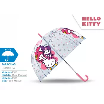 Caurspīdīgs lietussargs Hello Kitty