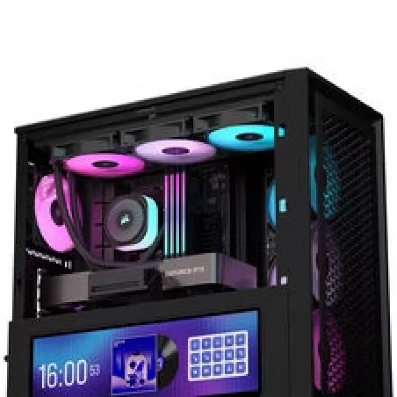 Corsair FRAME 4000D LCD RS PC korpuss, Midi-Tornis, ATX, ARGB, Rūdīts stikls - melns