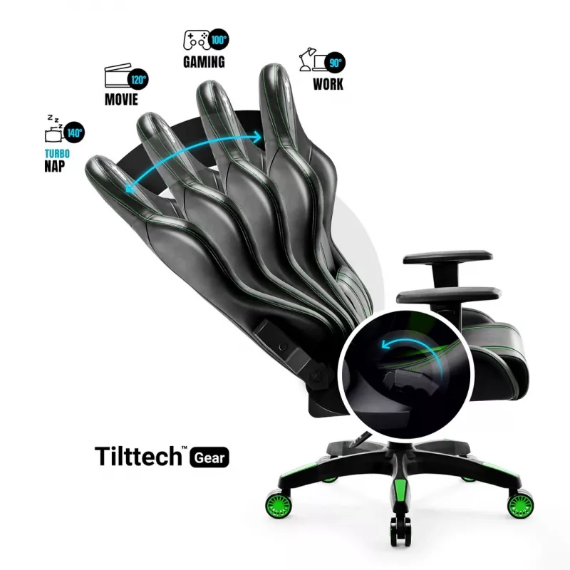 Diablo X-One 2.0 Normal Size Gaming chair Melns, zaļa