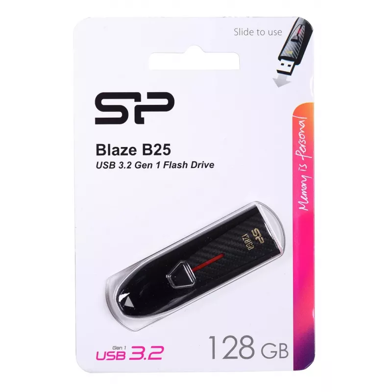 Silicon Power Blaze B25 USB zibatmiņa 128 GB USB Type-A 3.2 Gen 1 (3.1 Gen 1) Melna